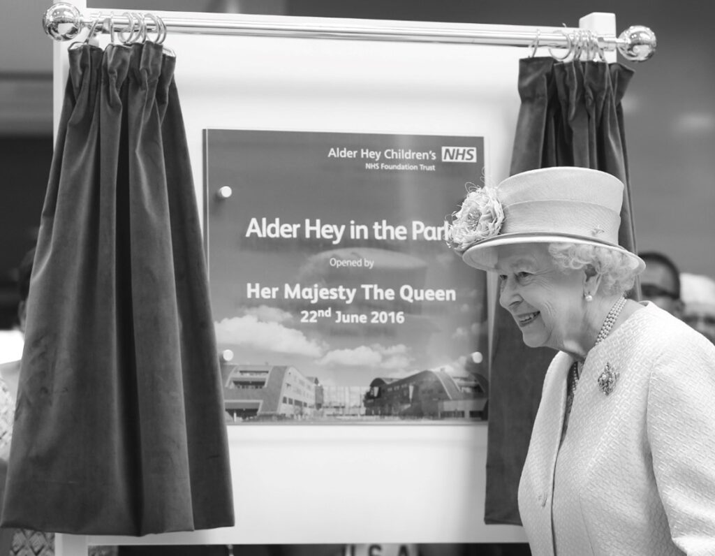 Queen Elizabeth II at Alder hey