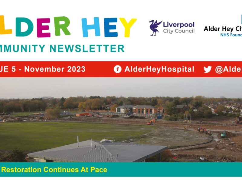 A screenshot taken from the online version of the latest Alder Hey Community Newsletter