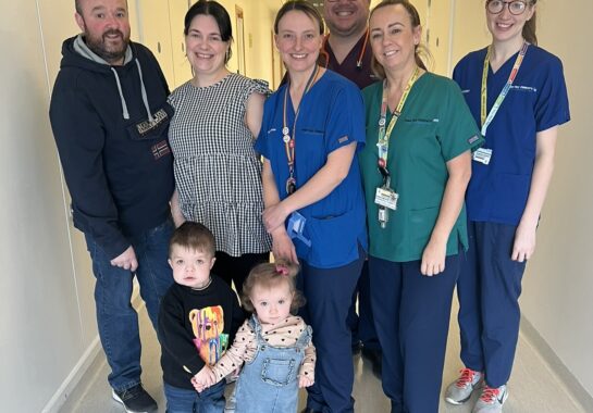 Shameus and staff from the Nephrology team at Alder Hey