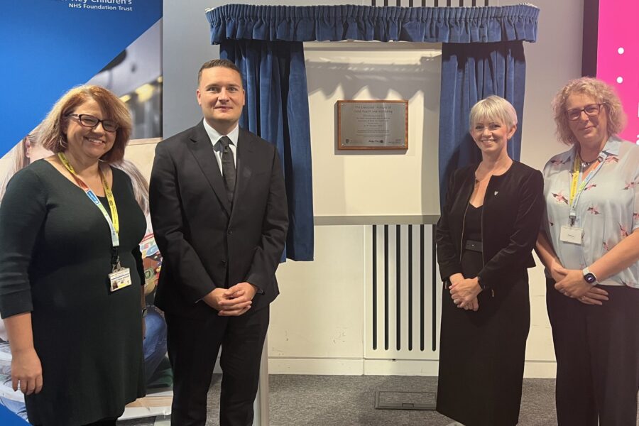 L-R Fiona Ashcroft-CEO-Alder Hey Children's Charity-SOS Wes Streeting-Louise-Kenny-Executive-Pro-Vice-Chancellor-UoL-Louise Shepherd-Alder Hey-Chief Executive