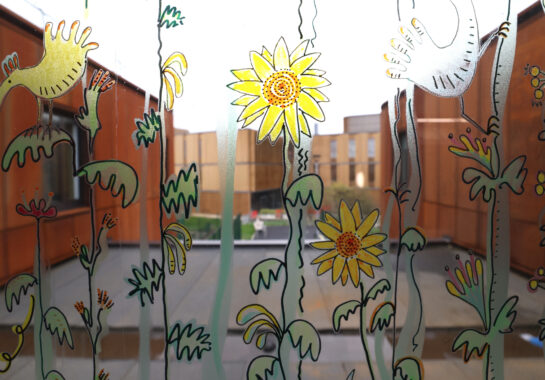 Sunflower House window decoration