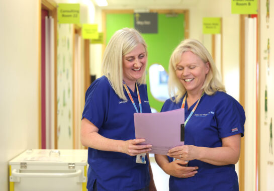 Two nurses talking