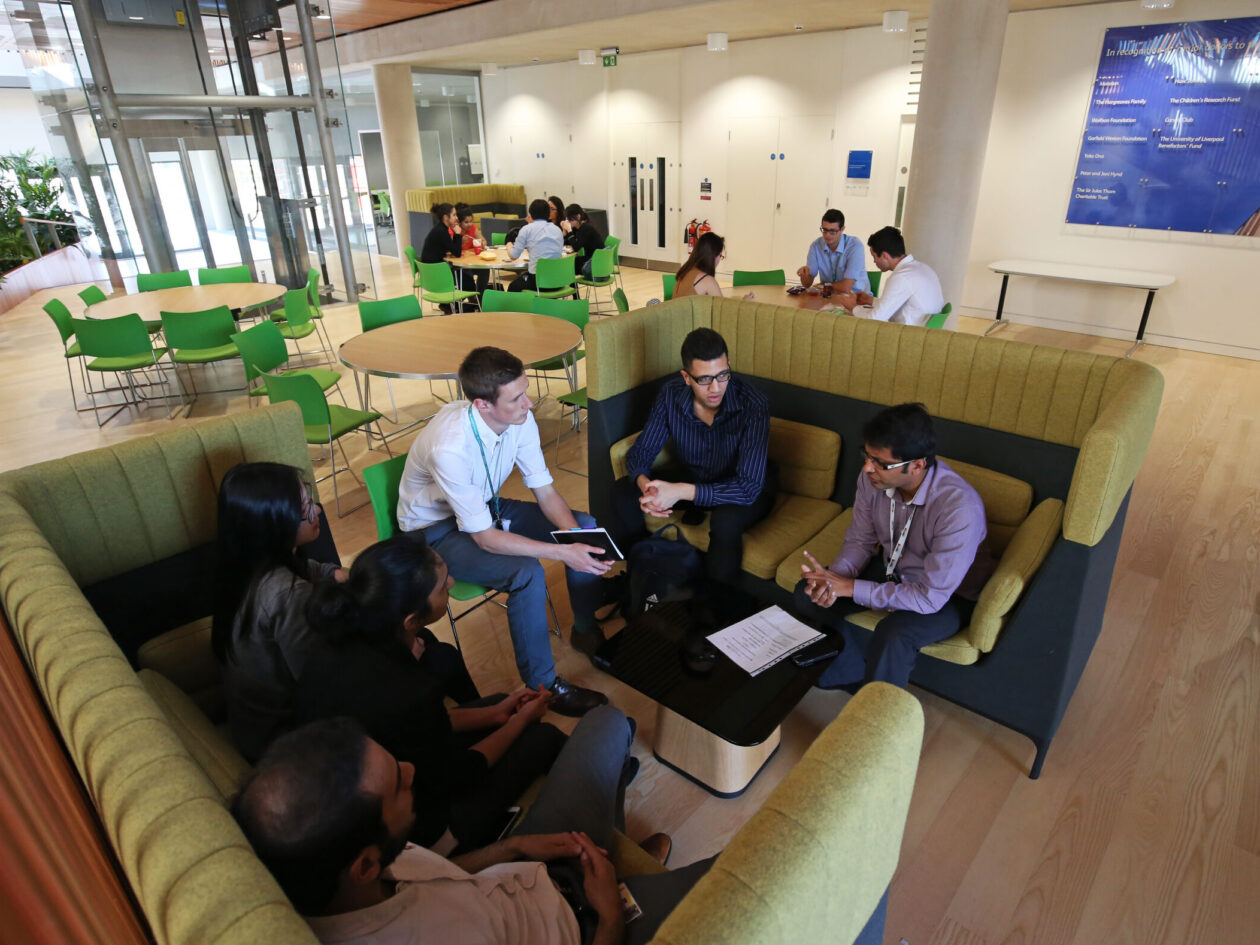 People meeting in the Institute in the Park building