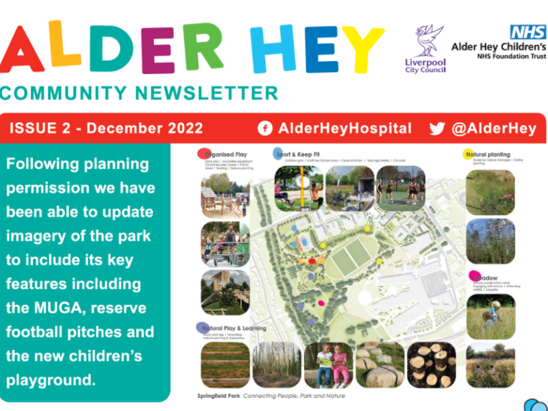A screenshot of the December 2022 Alder Hey community newsletter