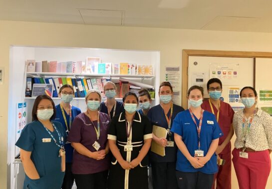 Group of Alder Hey staff members pose for a picture