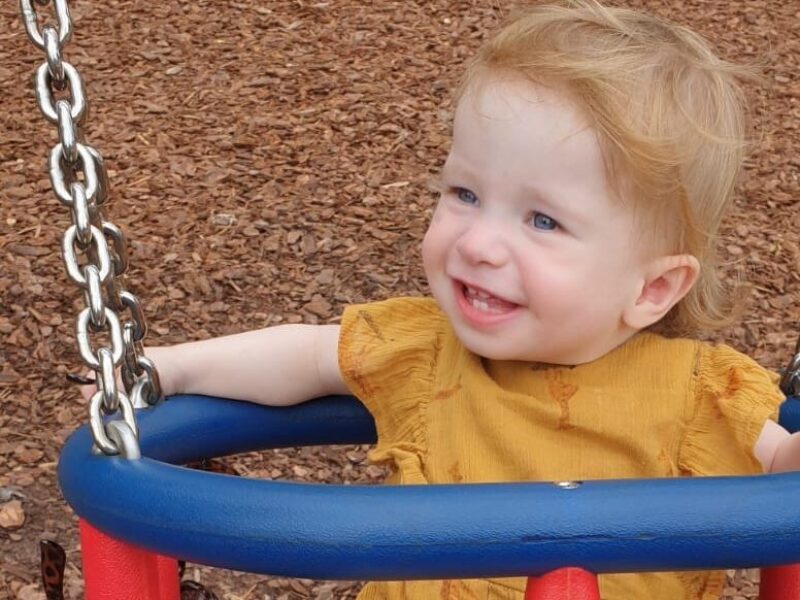 Rosie on a swing